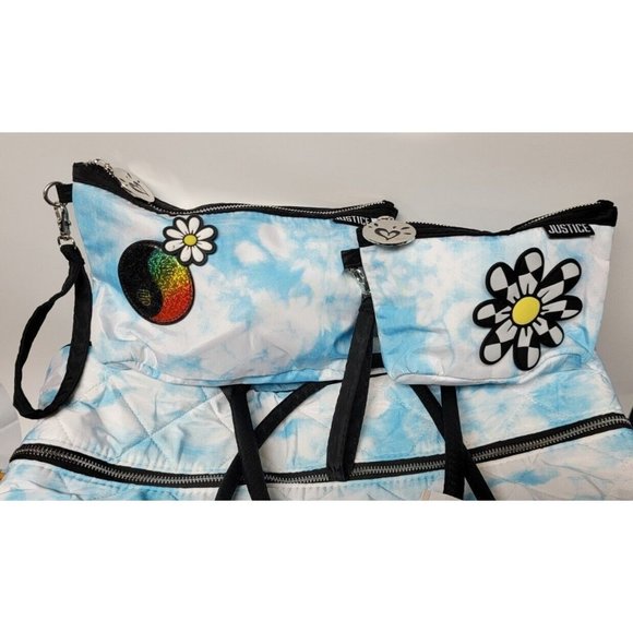 Justice Girls Tie Dye Weekender Bag, 3-Piece Multi-Color Over Night Bag Make-Up - Picture 3 of 14